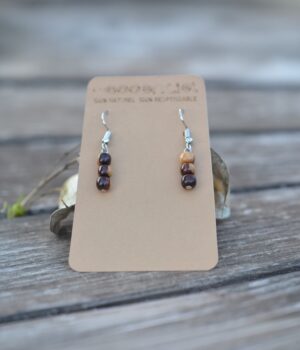 Boucles d'oreille bois bicolore - Prety