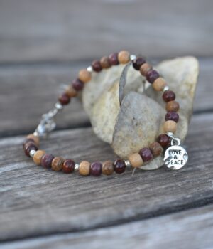 Alternative view of Bracelet fin bois multicolore Malou