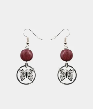 Alternative view of Boucles d'oreilles Amarante papillon Sasphy