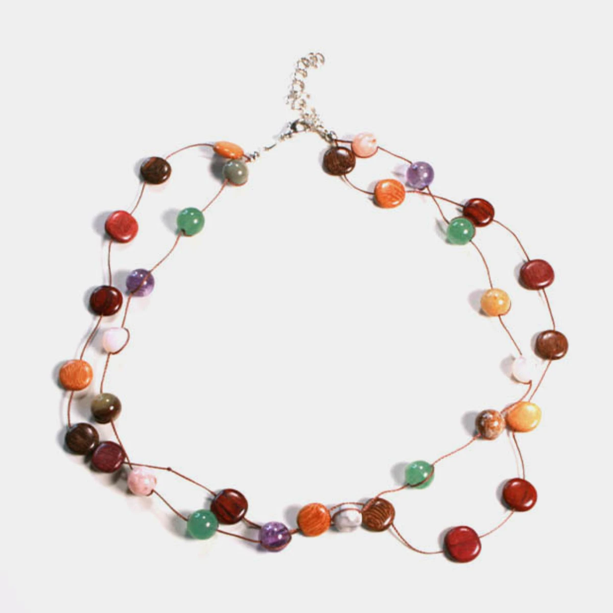 Collier bois et pierres multicolore - Maud – Image 2