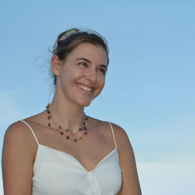 Collier bois et pierres multicolore - Maud